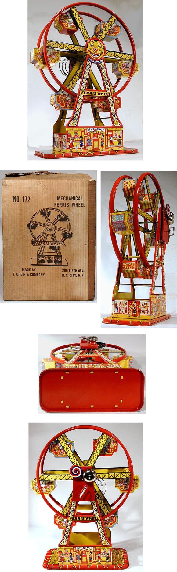 c.1934 Chein, No. 172 Hercules Mechanical Ferris Wheel in Original Box
